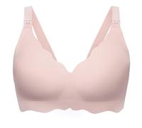 Angelhood Nursing Bras for Breastfeeding Ultra Comfort Seamless Maternity Bra Wireless Pregnancy Bralette with Bra Extender, Pink, L