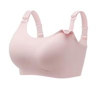 Angelhood Seamless Nursing Bra for Women Wire Free Full Coverage Nursing Bra T-Shirt Bra with Extra Extender, Pink, L