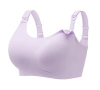 Angelhood Seamless Nursing Bra for Women Wire Free Full Coverage Nursing Bra T-Shirt Bra with Extra Extender, Purple, L