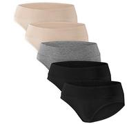 Angelhood Womens Maternity Panties Foldable Maternity Underwear Under Bump Pregnancy Postpartum Brief Pack of 5 - - Large