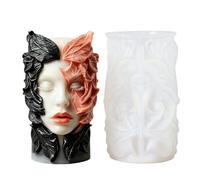 Angelic Face Candle Silicone Mold 3D Leaf Goddess Resin Mold for DIY Aromatherapy Candle Soap Plaster Epoxy Casting Home Decor & Craft Supplies