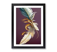 Angelic Feathers Framed Print | A2 Black Framed Wall Art | Ready to Hang | Modern Nature Picture | Living Room Bedroom Lounge Office