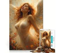 Angelic Figure in Bloom Adults 1000 Pieces Puzzle Mental Fun Game Advanced Laser Cutting Tech Amusing Challenge for Waiting Time (38x52cm)