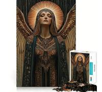 Angelic Figure In Golden Light Jigsaw for Adults1000 Pieces Brain Focus Game Precision Cut Smooth Edges Amusing Challenge for Waiting Time (38x52cm)