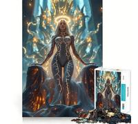 Angelic Figure with Golden Veins Jigsaw Puzzle 1000 Pieces Focus Building Toy Firm Fit Secure Assembly Holiday Indoor Entertainment Toy (38x52cm)