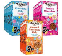 Angelic Free From 8 Pack Vegan & Gluten Free Cookies - Mixed Flavours (3 Chocolate Chip, 3 Double Chocolate, 2 Ginger & Chocolate Chip) - Allergen Safe, Dairy, Nut, Soya & Egg Free