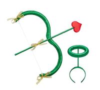 Angelic Halo Bow Arrow Sets for Girls Cosplay Accessory Props Women Cupid Red Bow Arrow Set for Halloween Party (Green, Sets)