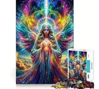 Angelic Love Prayer Puzzle for Adults 1000 Pieces Memory Play Game Firm Fit Secure Assembly Meaningful Connection Building Game (50x75cm)