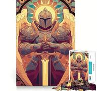 Angelic Paladin Magic Card Jigsaw Puzzle1000 Pieces Mind Train Fun Clean Cut Sturdy Components Captivating Leisure for Cozy Indoors (38x52cm)