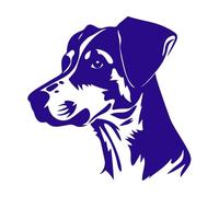 Angelic Silhouette of Cape Hunting Dog Head Engraving Stickers 67.2x67.5cm Window Decals DarkBlue