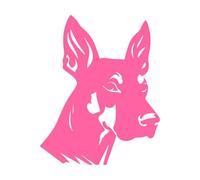 Angelic Silhouette of Doberman Pinscher Head Engraving Stickers 64x80cm Do not Damage The Wall Surface Pink