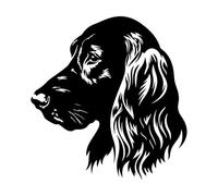 Angelic Silhouette of Irish Setter Head Engraving Stickers 67.2x70.2cm Do not Damage The Wall Surface Black