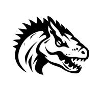 Angelic Silhouette of trachodon Head Engraving Stickers 64x82.7cm Do not Damage The Wall Surface Black