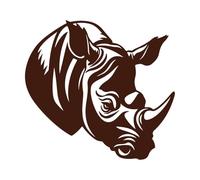 Angelic Silhouette of Woolly Rhinoceros Head Engraving Stickers 67.2x72.2cm Art Decoration Coffee