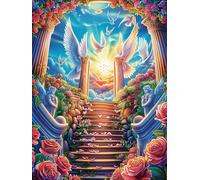 Angelic Staircase to Heaven 300 Piece Complete Jigsaw Puzzle Set Mitos Fantástico Cuento De Hadas Teens Beginners Educational Challenge Puzzle Fans Group Play Anniversary Quality Material 300 PCS
