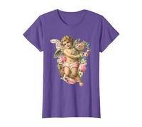 Angelic Vintage Cherub with Daisies & Pink roses T-Shirt