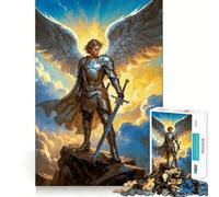 Angelic Warrior, Archangel Michael 1000-piece Puzzle for Teenagers Mind Skill Fun Uniform Size Precise Pieces Relaxing Indoor Group Activity (50x75cm)