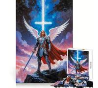 Angelic Warrior Archangel Michael Jigsaw for Teenagers1000 Pieces Brain Strength Happy Idle Time Firm Interlock Seasonal Gift (38x26cm)