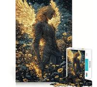 Angelic Warrior in Moonlight Jigsaw Puzzle 1000 Piece Creative Skill Toy Clean Cut Sturdy Components Travel-friendly Brain Game Gift (38x52cm)