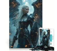 Angelic Warrior Jigsaw Puzzle 1000 Pieces Mental Focus Game Precision Cut Smooth Edges Absorbing Activity for Quiet Nights (38x52cm)