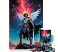 Angelic Warrior Michael Jigsaw 1000 Piece Mind Skill Play Stable Fit No Shifting Parts Enjoyable Pastime for Long Weekends (38x26cm)