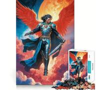 Angelic Warrior Michael Jigsaw for Teenagers 1000 Pieces Mind Boost Fun Clean Cut Sturdy Components Heartwarming Gathering Activity (50x75cm)
