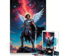 Angelic Warrior Michael Jigsaw Puzzles 1000 Cognitive Skill Toy Smooth Burr Free Surface Relaxing Indoor Group Activity (50x75cm)