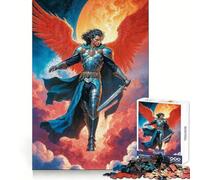 Angelic Warrior Michael Jigsaw Puzzles 1000 Pieces for Teenagers Thought Training Easy Enjoyment Uniform Cut Chic Xmas Gift (50x75cm)