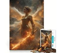 Angelic Warrior with Flaming Sword 1000 Piece Teenager Puzzles Brain Boosting Play Tight Interlock No Gaps Relaxing Indoor Group Activity (38x52cm)