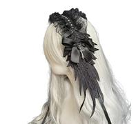 Angelic Wing Anime Lace Headband With Bowknot And Crossed Pendant For Women And Girl All Age Headwrap For Special Event Unique Hair Decoration