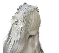 Angelic Wing Anime Lace Headband With Bowknot And Crossed Pendant For Women And Girl All Age Headwrap For Special Event Cosplay Headband