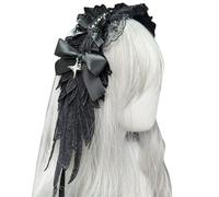 Angelic Wing Anime Lace Headband With Bowknot And Star Pendant For Women And Girl All Age Headwrap For Special Occasion