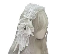 Angelic Wing Anime Lace Headband With Bowknot And Star Pendant For Women Girl All Age Headwrap