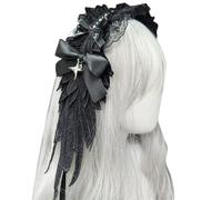 Angelic Wing Anime Lace Headband With Bowknot And Star Pendant For Women Girl All Age Headwrap