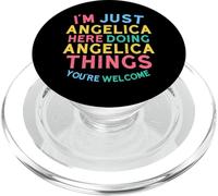 Angelica Here Doing Angelica Things Funny Angelica Name PopSockets PopGrip for MagSafe