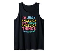 Angelica Here Doing Angelica Things Funny Angelica Name Tank Top