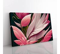 Angelical Flower Canvas Wall Art Print Ready to Hang, Framed Picture for Living Room Bedroom Home Office Décor, 76x50 cm (30x20 Inch)