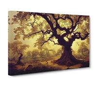 Angelical Oak Tree Canvas Print | Gallery Wrapped 30mm Frame Wall Art | 30x20 inches | Ready to Hang | Contemporary Landscape Picture | Living Room Bedroom Lounge Office