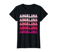 Angelina First Name Minimalist Design Value Graphic T-Shirt, Women, Black, M