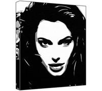 Angelina Jolie (100% Original Painting. Not A Print!) Acrylic Paint On Deep Framed Canvas (60 x 50 x 1.8 cm) 3-Colour Black/Grey/White