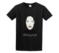 Angelina Jolie Blood Dripping Photo Men's T-Shirt Unisex Black Cotton Hip Hop Print Tee Shirts L