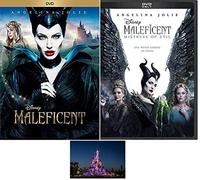 Angelina Jolie Double Feature Maleficent 1 One & 2 Two Mistress of Evil 2 DVD Set Includes Glossy Print Magic Kingdom Art Card