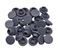 Angelkiss 100 Pcs Rubber Self Healing Injection Ports Safe Bottle Stoppers for 13 mm Opening Glass Vial and Liquid Culture Jars (Grey), Black