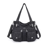 Angelkiss 2 Top Zippers Multi Pockets Handbags Washed Leather Purses Shoulder Bags 5739/1