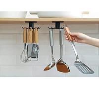 Angelkiss 360° Rotation Kitchen Hook Rack, 2-Piece Modern Organizer, Metal, Kitchen Utensil Organizer, 9.6 cm x 11.1 cm x 12.7 cm, Hook-hei