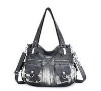 Angelkiss 5739/1 Leather Handbag with 8 Small Pockets for Girls/Women Size: Medium