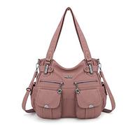 Angelkiss 5739/1 Leather Handbag with 8 Small Pockets for Girls/Women Size: Medium