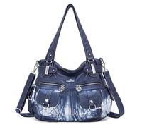 Angelkiss 5739/1 Leather Handbag with 8 Small Pockets for Girls/Women Size: Medium
