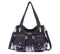 Angelkiss 5739/1 Leather Handbag with 8 Small Pockets for Girls/Women Size: Medium