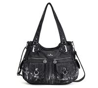 Angelkiss 5739/1 Leather Handbag with 8 Small Pockets for Girls/Women Size: Medium